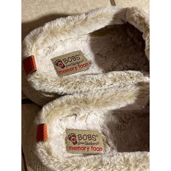 Skechers Bob Womens Faux Fur Memory Foam Slippers Tan Casual Indoor Outdoor 9.5 - Picture 6 of 8